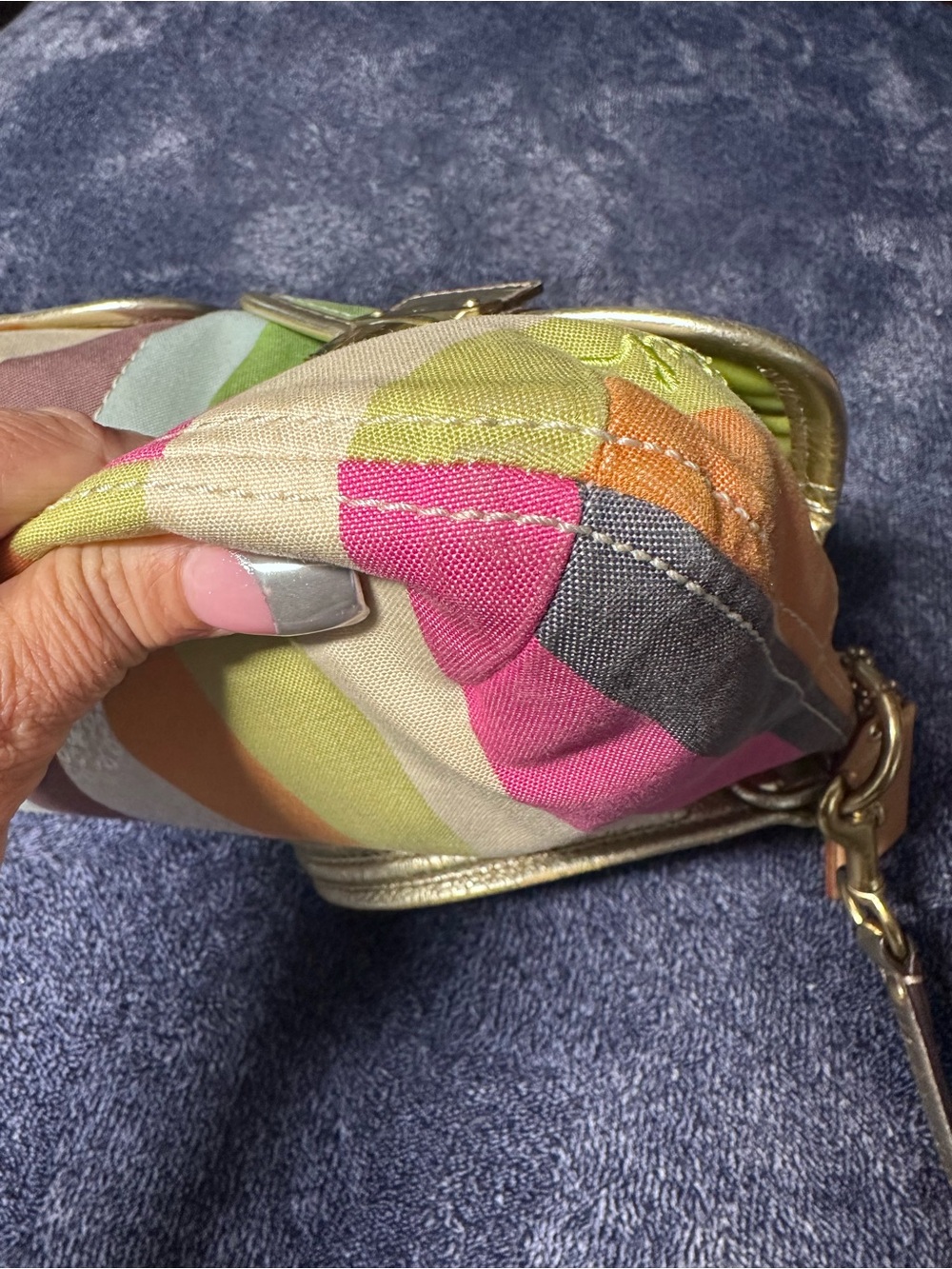 Coach Poppy Legacy Striped Sequined Hippie Purse - Picture 8 of 16